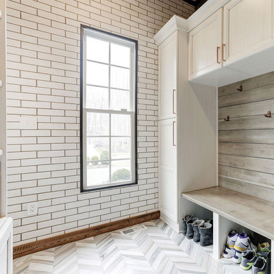 Bosphorus Skyline Vein Cut Multi Finish Marble Waterjet Decos 13 7/16x 13 7/16 (YNR10051)