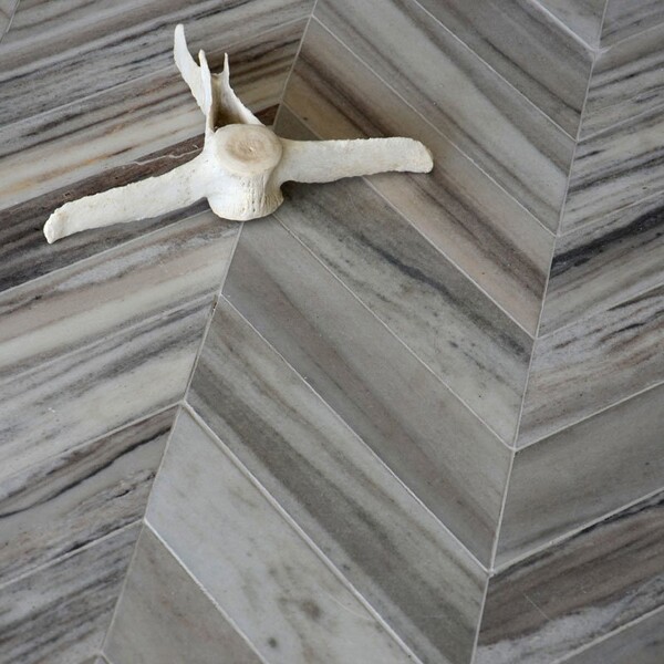 Bosphorus Palisandra Vein Cut Honed Marble Waterjet Decos 13 7/16x 13 7/16 (YNR10052)