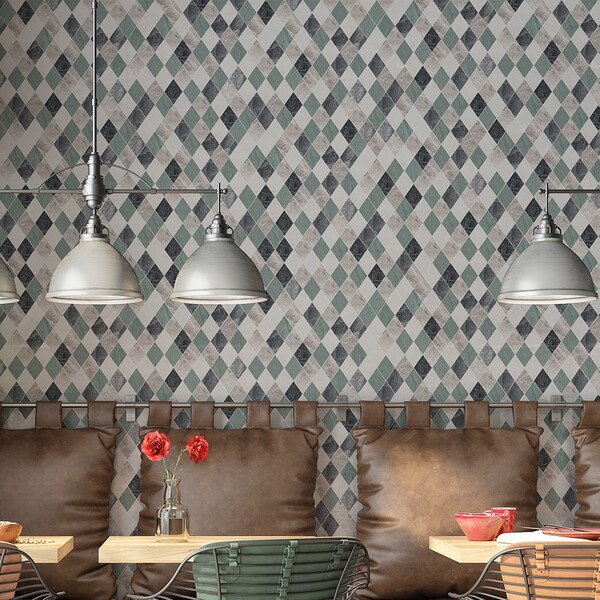 Almas Iceberg, Verde Capri, Silver Shadow, Hai Honed Marble Waterjet Decos 9 5/16×10 1/2 (YNR10137)