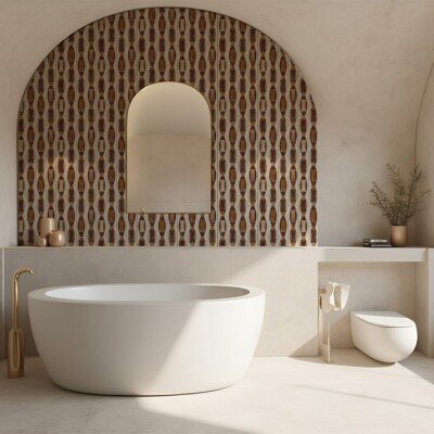 Snow White, Red Bordeaux, Honey Onyx Multi Finish Albert Marble Mosaic 11×11 3/8 (YNR10180)