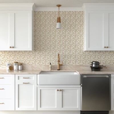 Champagne, Seashell Multi Finish Marmara Limestone Mosaic 9 11/16×9 11/16 (YNR90251)