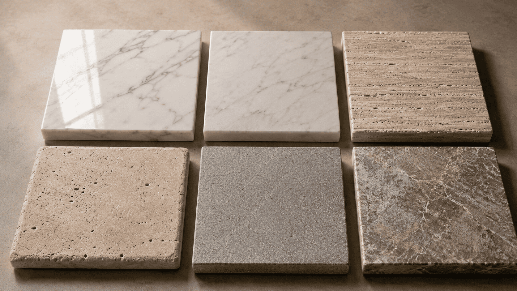 Polished, honed, brushed, tumbled, sandblasted and patinato natural stone finishes