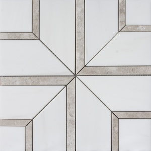 Silver Shadow & Snow White Nook Marble Mosaics
