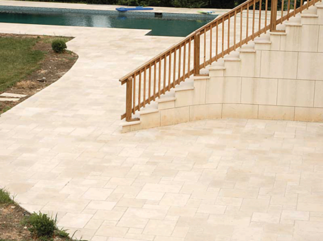 IVORY TUMBLED TRAVERTINE PAVERS