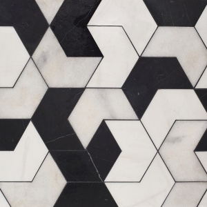 Ravel Black Honed-Snow White Polished-Glacier Honed Marble Tile