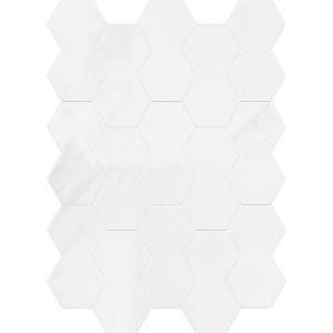 Honey Comb Snow White Polished Marble Tile